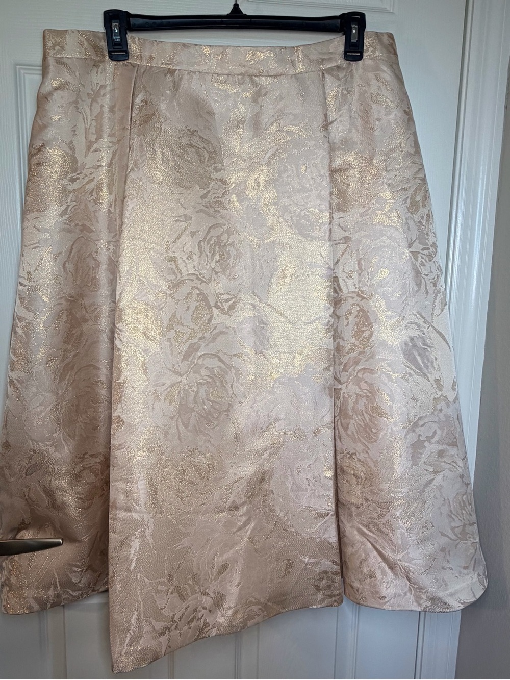 Joanna Hope Elegant Champagne Floral A-Line Skirt